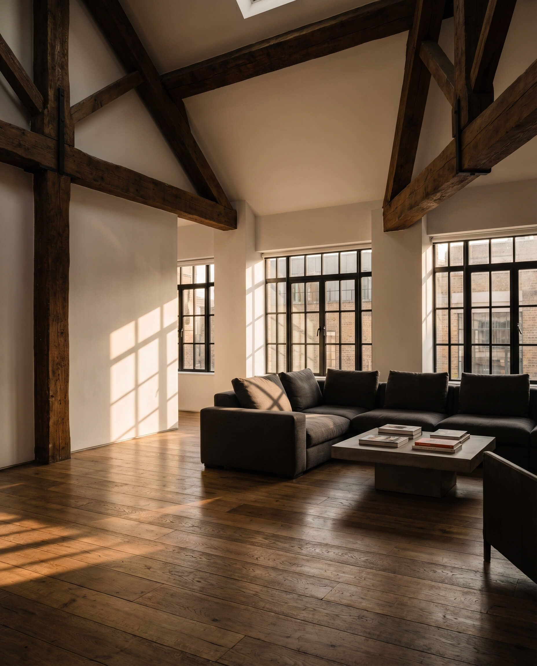 Finished loft conversion with dramatic light